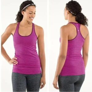 Lululemon Cool Racerback Hyper Stripe Raspberry Glo Light/Plum Size? S-M Women's